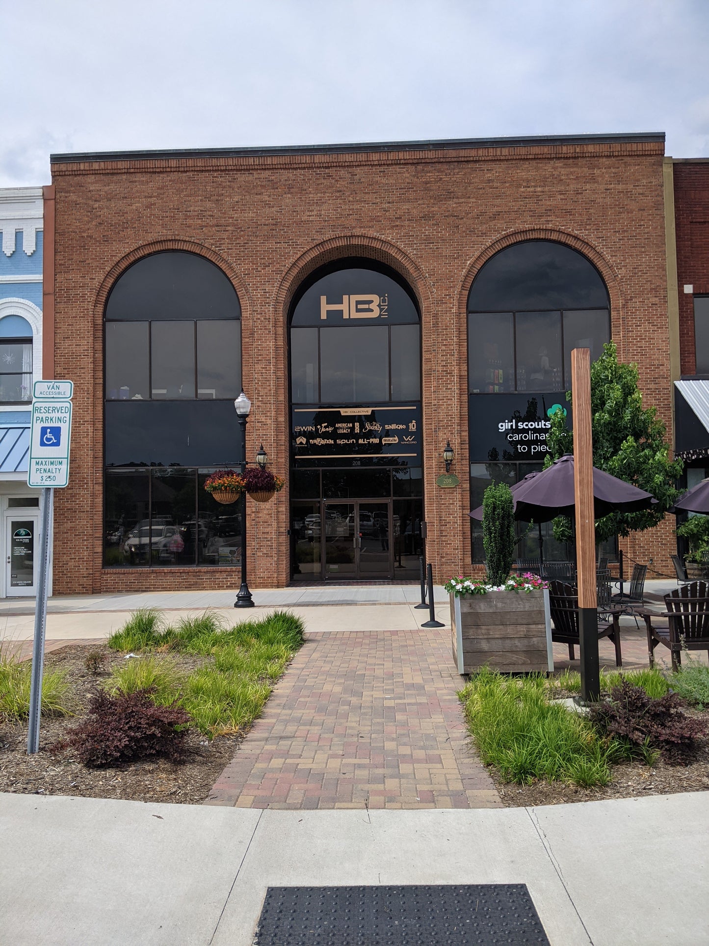 Large Arched Office Building Brick Exterior